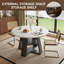 Table de salle à manger 43,3 "moderne grain de bois rond avec tablette de rangement, table de salle à manger à tréteaux pour 4 personnes-1949453252