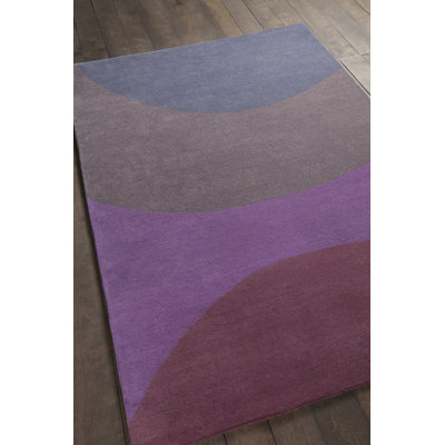 Tapis abstrait en laine multicolore à motif abstrait touffeté à la main Adairsville