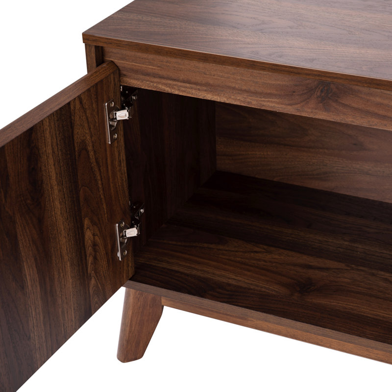 Amittai Engineered Wood TV Stand for TVs by Flash Furniture, 59", Dark Brown