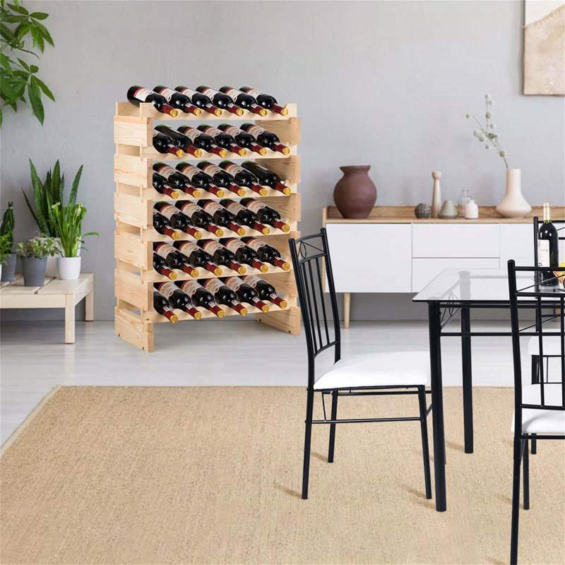 Breiden Solid Wood Wine Bottle Rack Brown