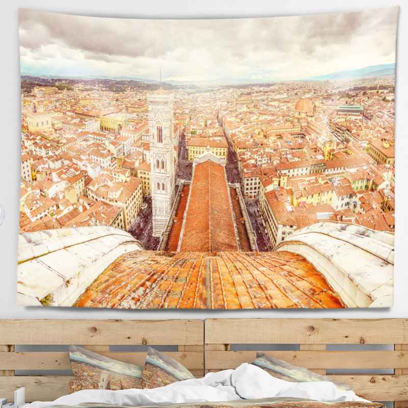 Tapisserie du paysage urbain vue de Florence depuis la cathédrale Duomo, H 78 po x l 92 po