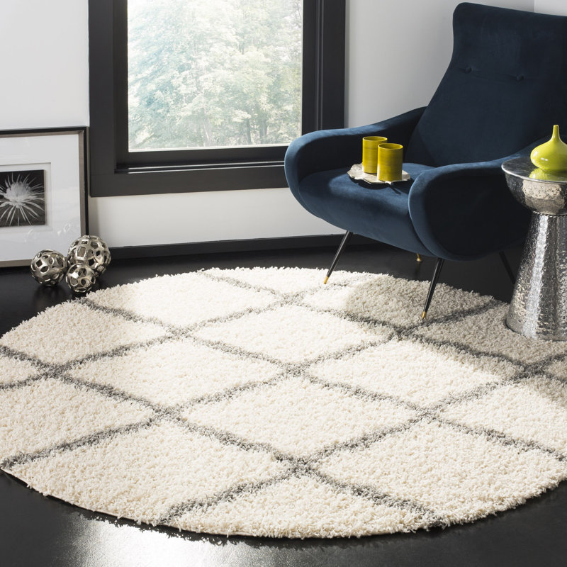 Tapis à poils longs Sgd-Dallas, Rond 4 pi