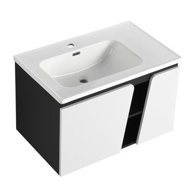 Meuble-lavabo flottant mural avec lavabo simple