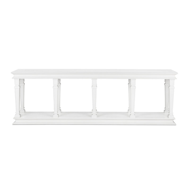 Console Camelot Grand, blanc délavé, H 31 po x l 96 po x P 20 po, Blanc