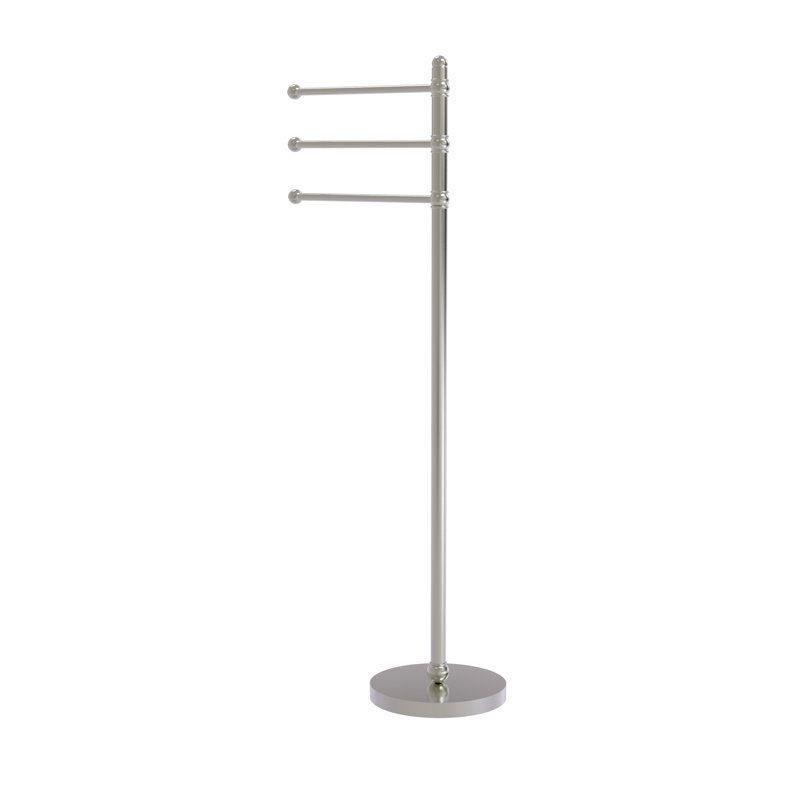 Porte-serviettes sur pied, Nickel satiné