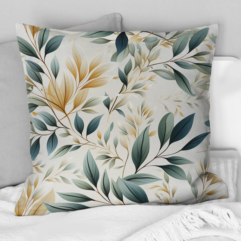 Coussin Neutral Leaves - Plants, H 16 po x l 16 po