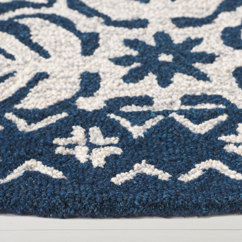 Tapis bleu / ivoire Lauren Ralph Lauren Nina, Rond 6 pi