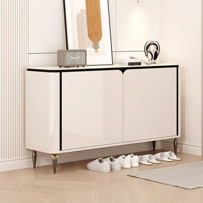 Rangement à chaussures en bois manufacturé beige