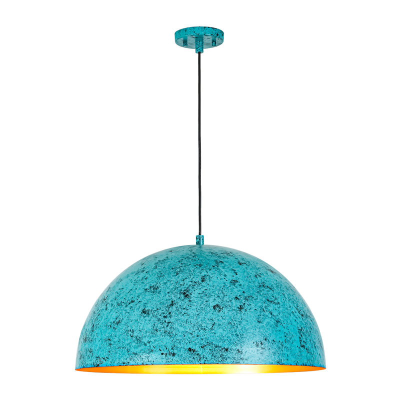 Luminaire suspendu en dôme industriel en métal 1 lumière Painta, Sarcelle