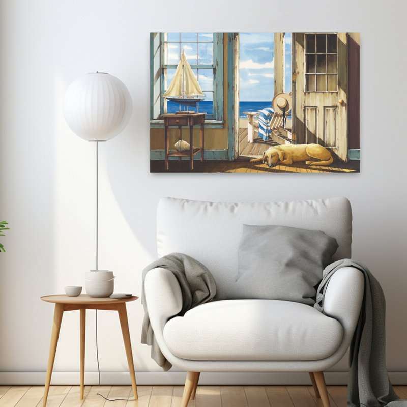 Enjoying the Sea Breeze 1 Piece Wrapped Canvas Wall Art, 60.96cm H x 91.44cm W