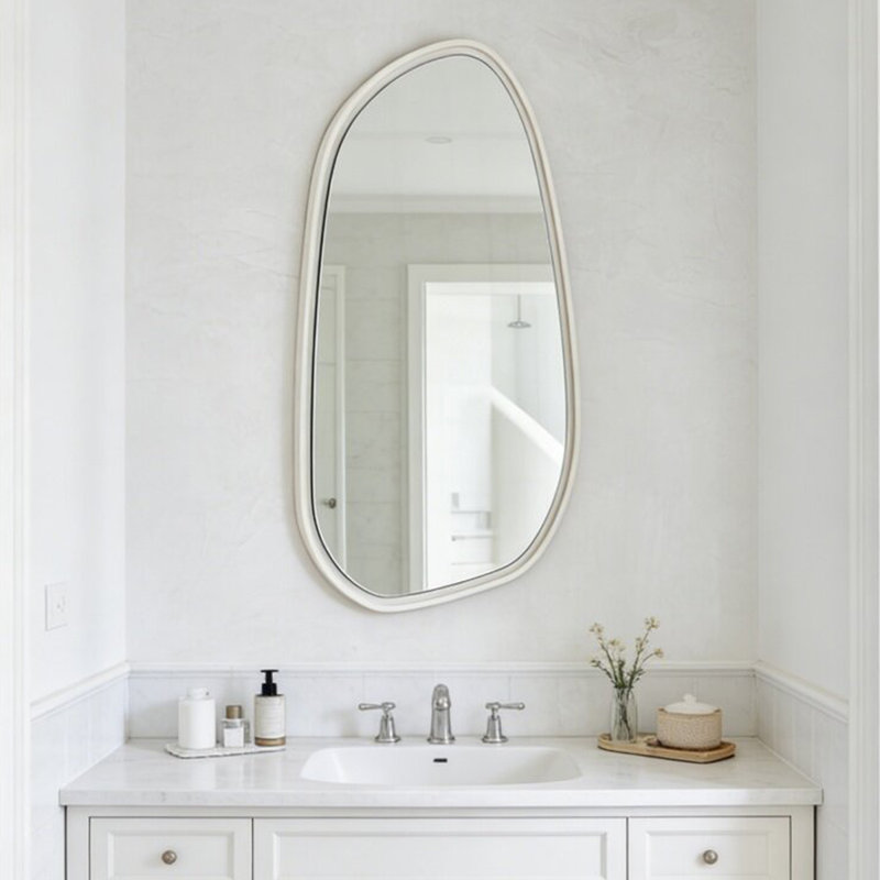 Free Form MDF Wall Mirror, 43.31"H×31.50"L×1.97"W