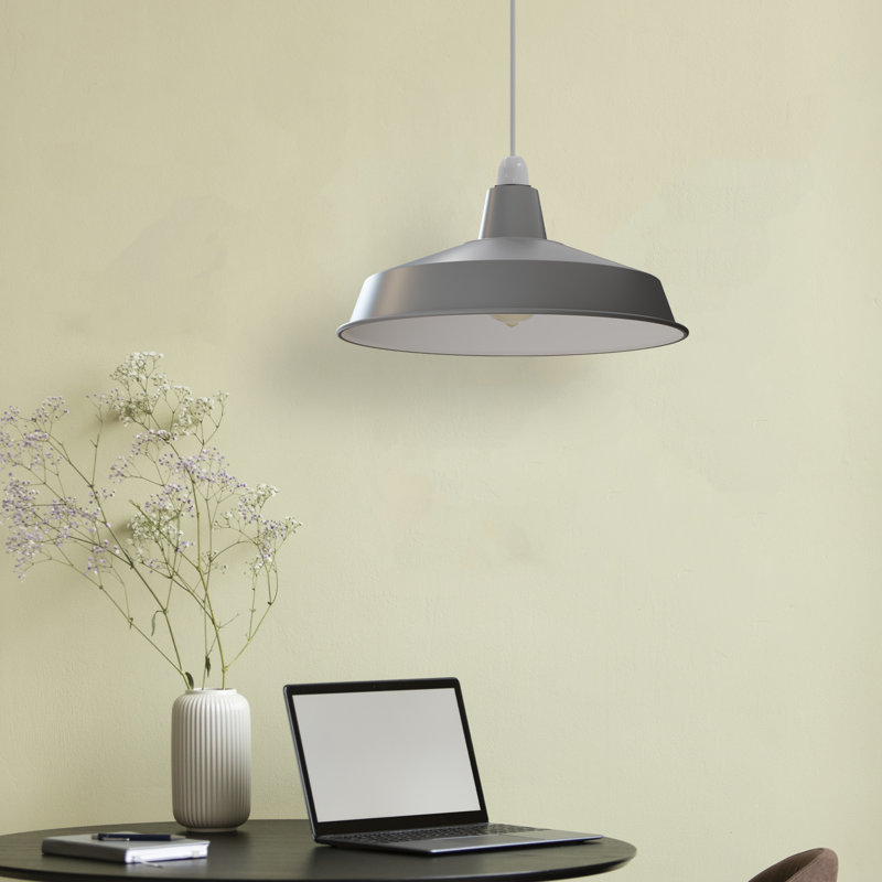 18.7cm H Metal Dome Lamp Shade, Grey