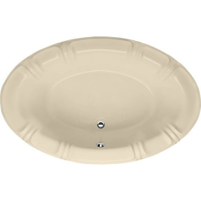 Designer Alyssa 66" x 42" Drop in Soaking Bathtub, Bone, Satin Brass