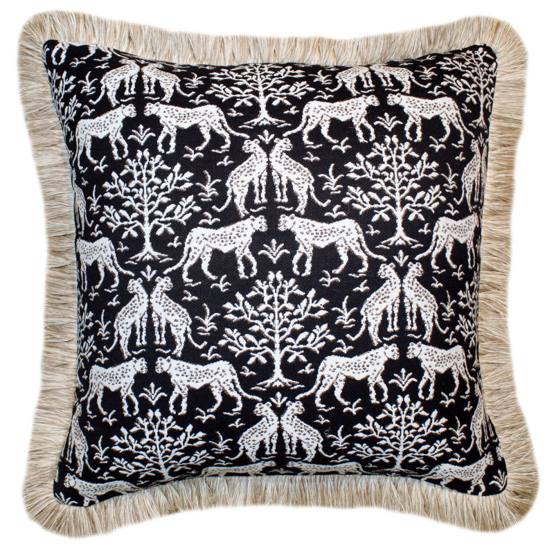 Indoor/Outdoor Pillow Cover & Insert, 20" H x 20" W, Black/White, Square