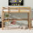Twin High Loft Bed, Rubber Wood  Loft Bed with Safety Guardrail, built-in desk, ladder-133740540