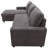 Dark Brown Microfiber 2-Piece Reversible Sleeper Sectional Sofa with Storage-2104766854