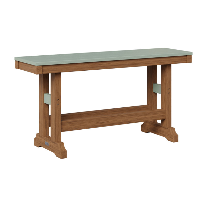 Banc de jardin berlinois 44 po Berlin, 23" H x 12.5" W x 44" D, Seafoam/Antique Mahogany