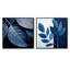 Blue Indigo Leaves Harmony - ensemble de 2 feuilles de collage carré-1301624116-1301624117