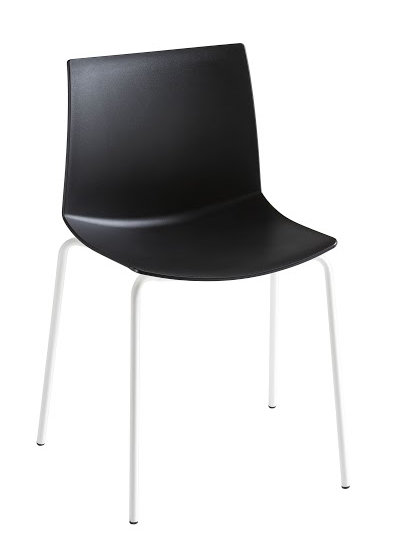 Chaise d'invité à 4 pieds Kanvas, Noir