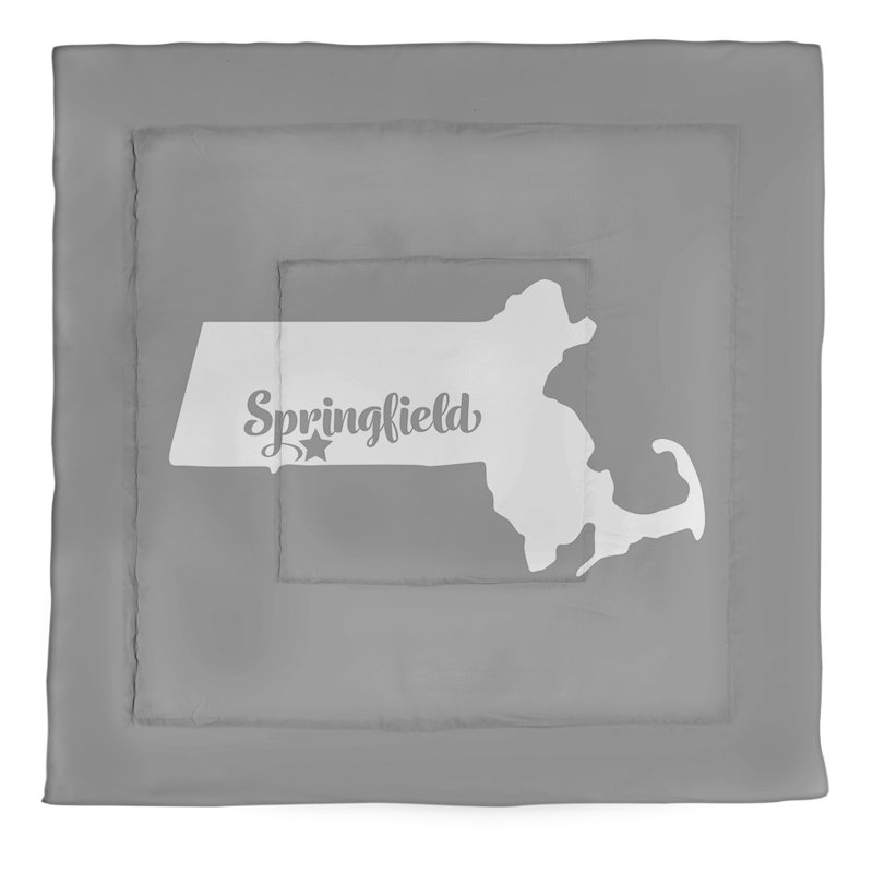 Modern & Contemporary Polyester Percale Comforter, Queen Comforter, Gray