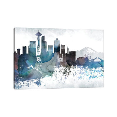 Seattle Bluish Skylines - Print on Canvas