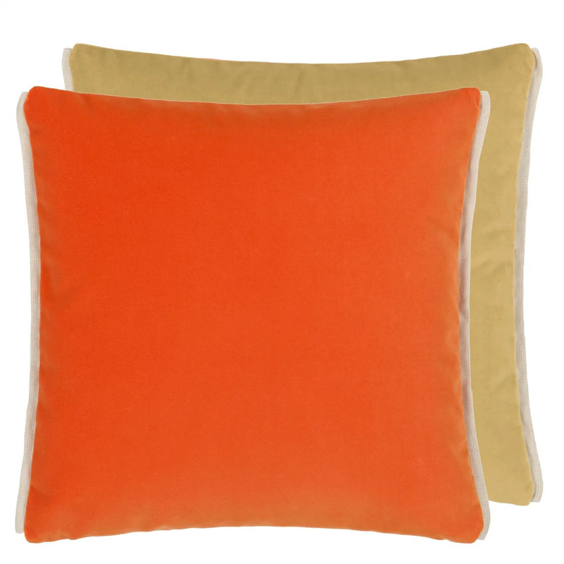 Varese Velvet Decorative Pillow, 17" H x 17" W, Zinnia/Straw