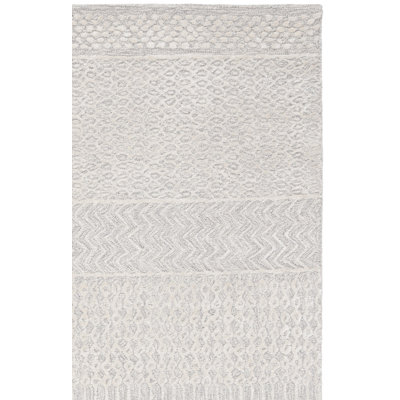 Lyly Hand Tufted Viscose/Wool Southwestern Rug in Gray/vory
