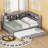 Wooden Full Size Daybed With Twin Trundle, Storage Shelf & USB Charging Ports-881973414-881973413