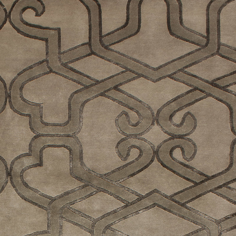Geometric Area Rug in Dark Brown/Light Brown, Rectangle 8' x 10'