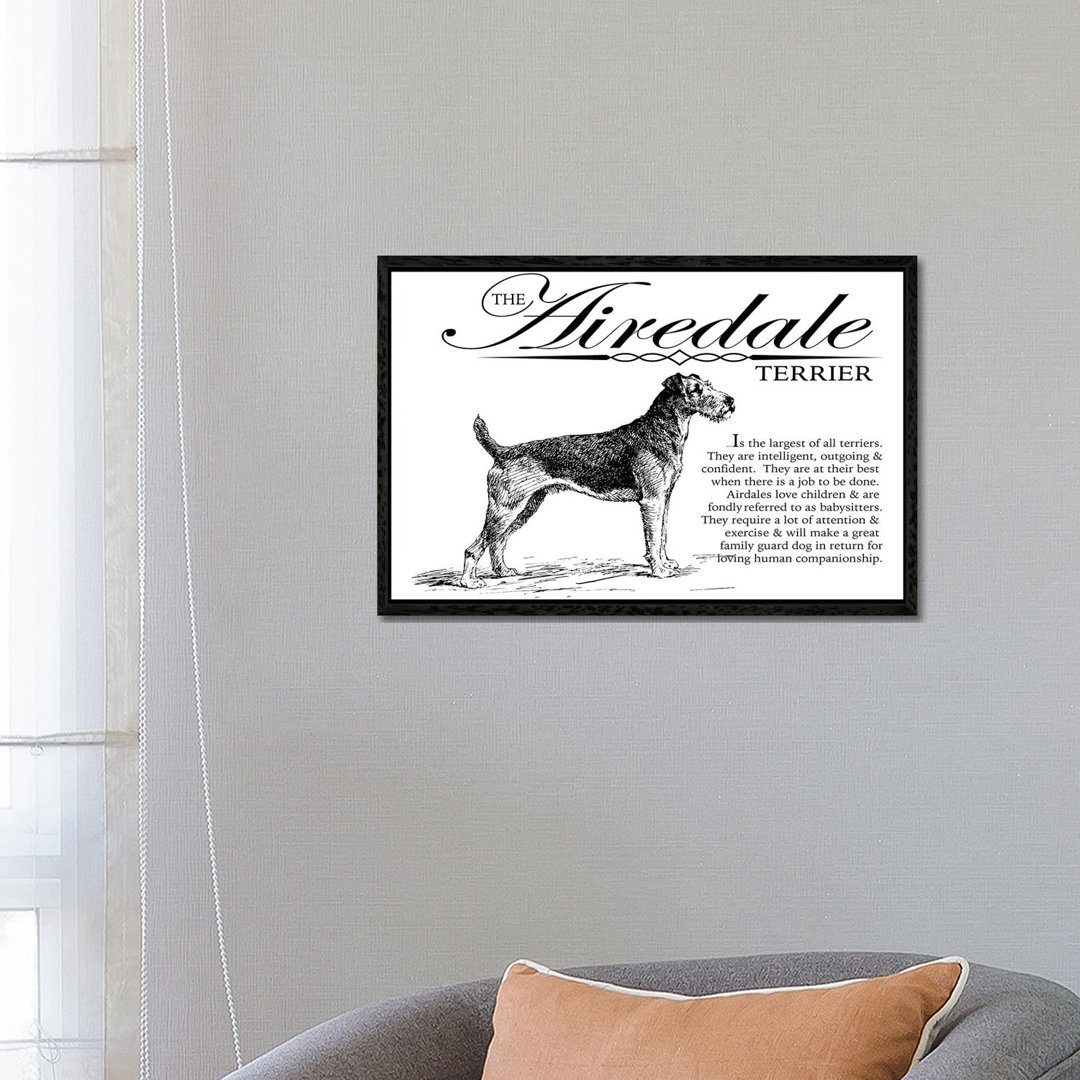 Vintage Airedale Terrier Storybook Style by Traci Anderson - Gallery-Wrapped Canvas Giclée on Canvas
