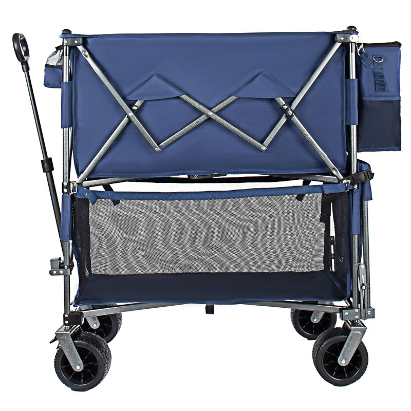 Double-Layer Wagon With Brakes, Dark Blue