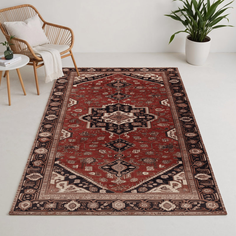 Tapis d'intérieur et d'extérieur brun Persian, Rectangle 5 pi x 7 pi