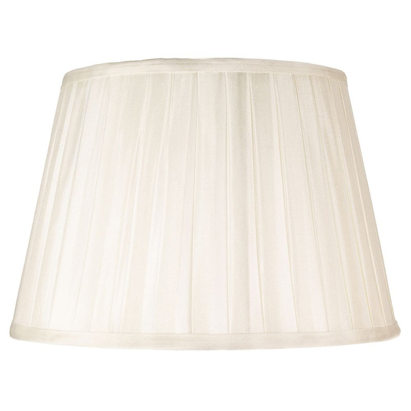 Traditional Classic Faux Silk Pleated Inner Lined Lamp Shade, Cream, 22 x 35cm