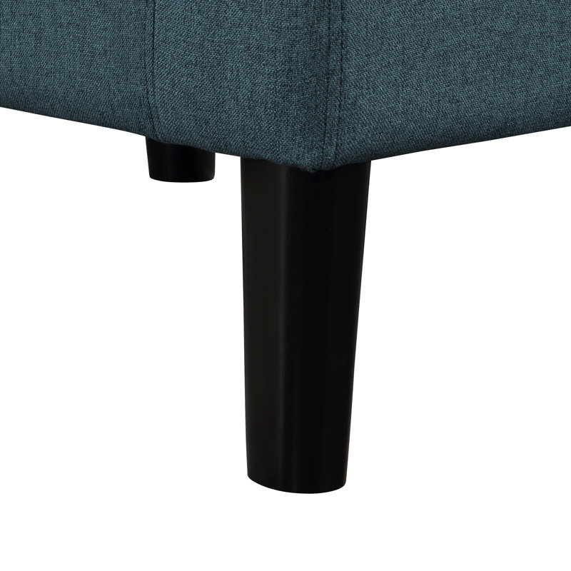 Fauteuil demi-tonneau avec repose-pieds Aricely, Tissu bleu