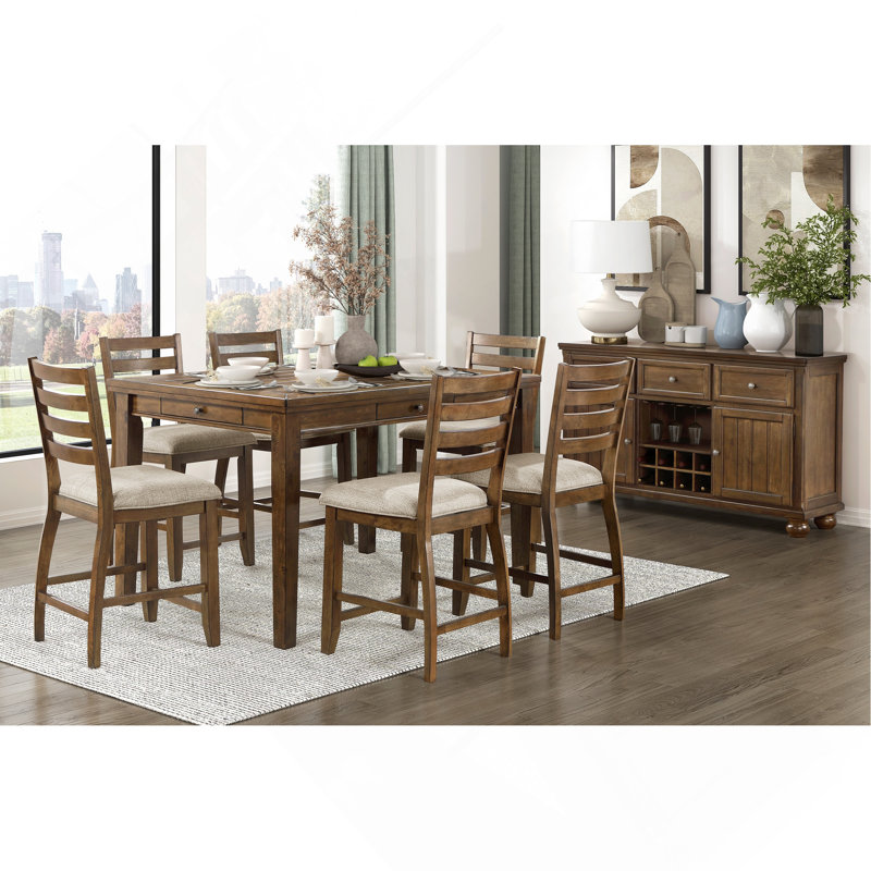 Ensemble de chaises à hauteur de comptoir de 2 meubles de salle à manger rembourrés beige
