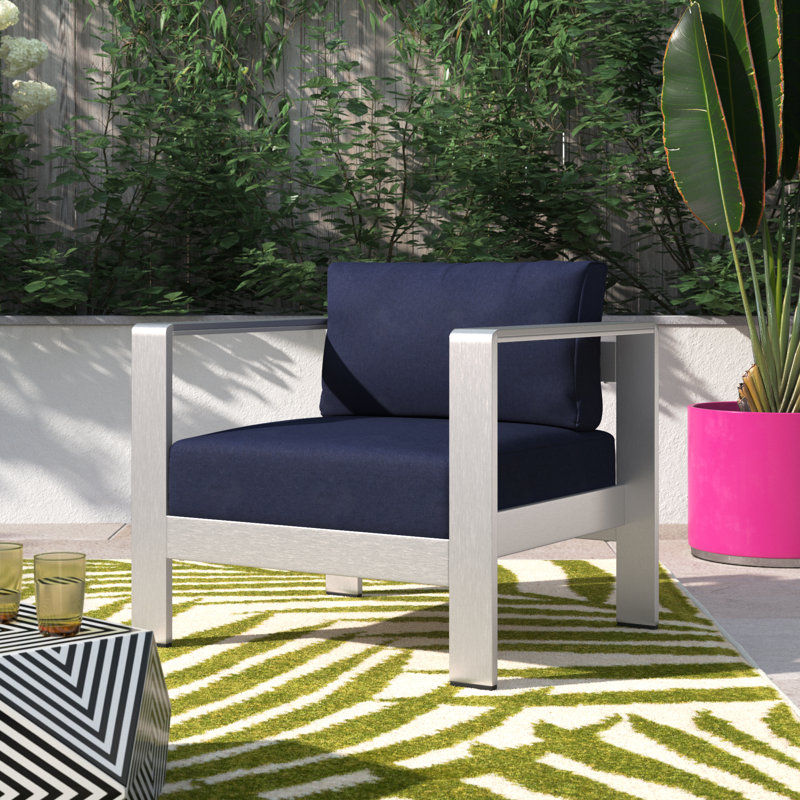 Fauteuil d'extérieur Shore Sunbrella, Sunbrella® bleu marine