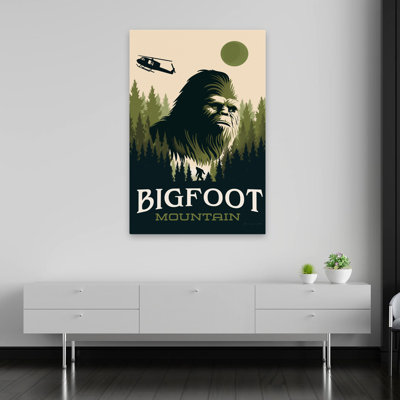 Bigfoot Mountain - art de la pleine lune noire Bigfoot