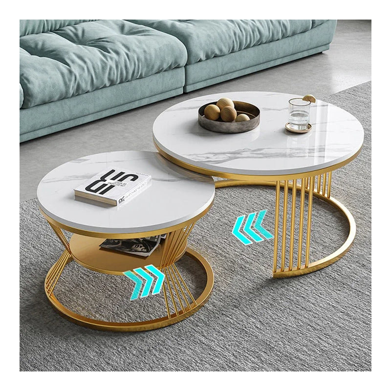 Christien Lift Top Trestle Coffee Table, 43cm H x 31cm L x 80cm W, Yellow Gray/White