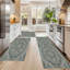  Tapis de cuisine 3 pièces grands tapis bohémiens tapis antidérapants lavables absorbants en microfibre peluches tapis de cuisine pour plancher de cuisine évier buanderie foncé décor à la maison