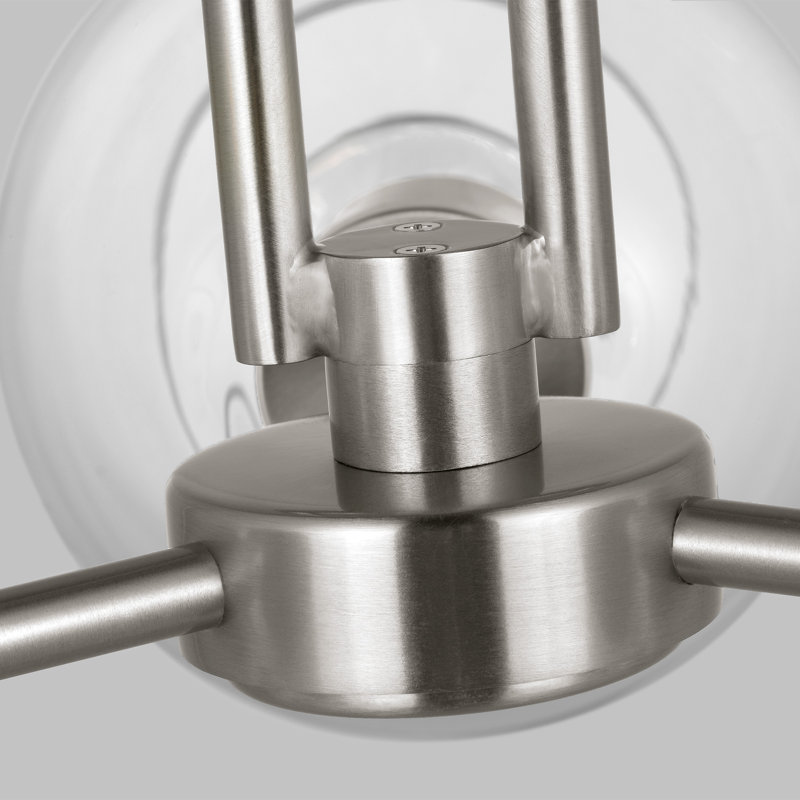 Plafonnier semi-encastré 3 lumières 22 po Herma, Nickel brossé