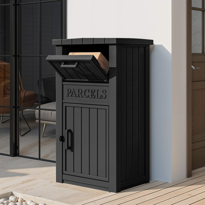 24 Gal Outdoor Package Delivery Box, Black
