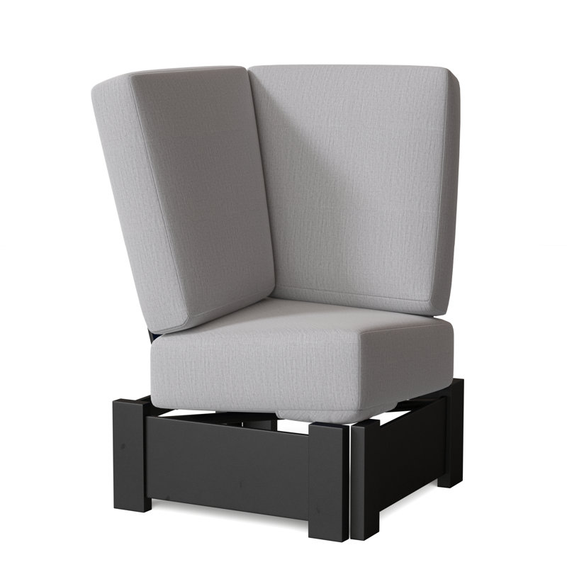 Chaise de patio avec coussins Cherin, Noir texturé, Toile granit Sunbrella®