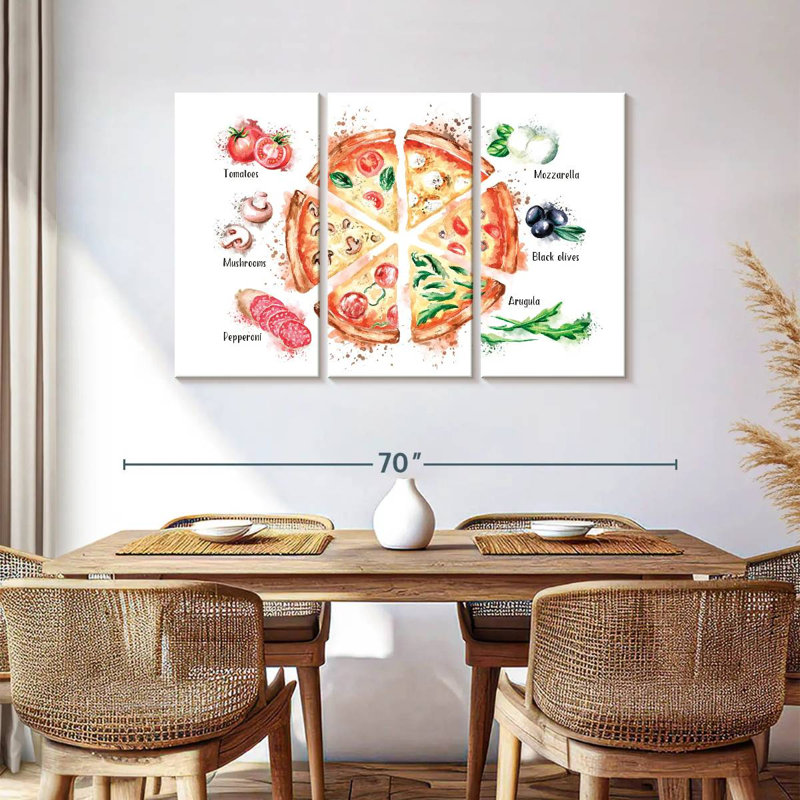 Yarlin Pizza Ingredients Splatter, 36" H x 57" W
