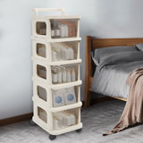 Naydeli 5 Drawer Storage Drawer with Locking Wheels