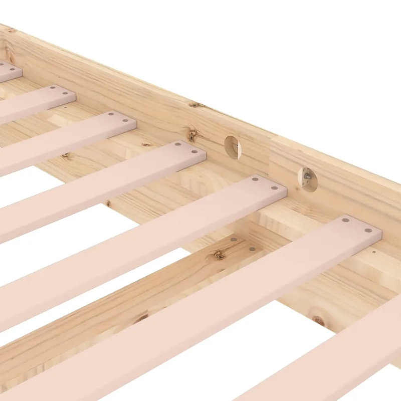 Bed Frame Solid Wood, black, Small Single (2'6)