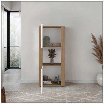 Natural Oak Vertical Storage Cabinet