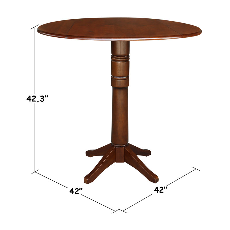 Extendable Round Solid Wood Dining Table, Espresso