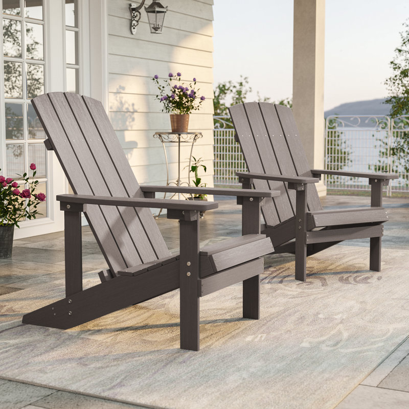 Chaise Adirondack en plastique Lall, Café