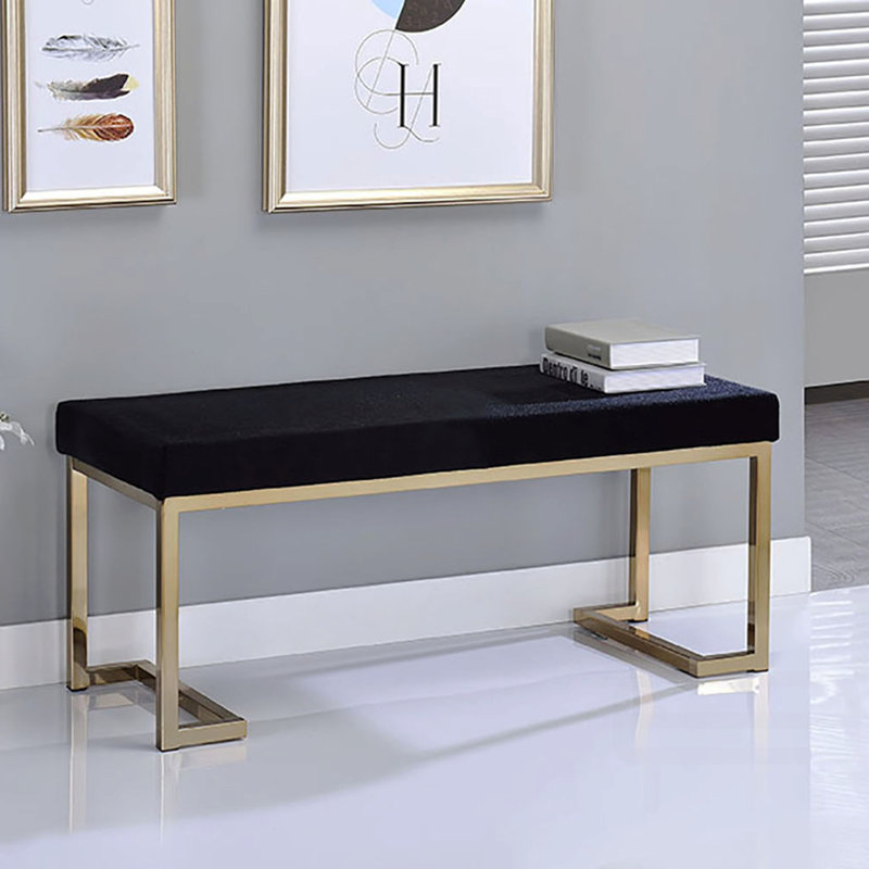 Banc avec base en C en métal
