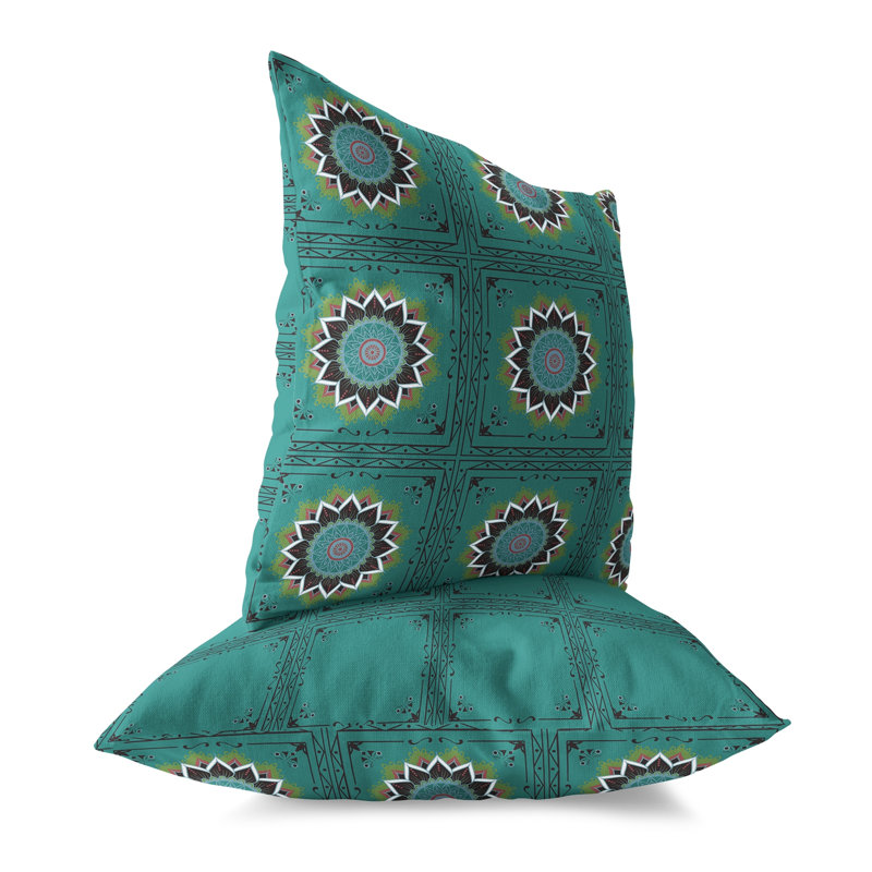 Housse et insert de coussin carré en polyester intérieur / extérieur, 26 po x 26 po, Vert